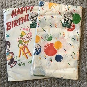 NEW Vintage Reed’s Birthday Paper Table Covers (54”x90”) Set of 2